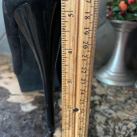 Sexy Black Brushed Fabric Spike Stiletto Platform Heels - Picture 2 of 5